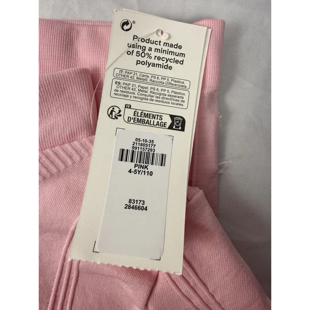 Primark Girls Pink Seamless Activewear Set Quarter Zip Top and Leggings 4-5Y NWT
